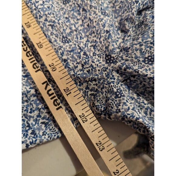 Sara Campbell Women Blue Floral Print Organic Cotton Blouse Size Medium - Picture 8 of 12